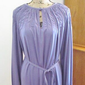 Vintage FELIX ARBEO Long Sleeve Dress Knit Jersey, Belt Purple, Smocking,Size M?